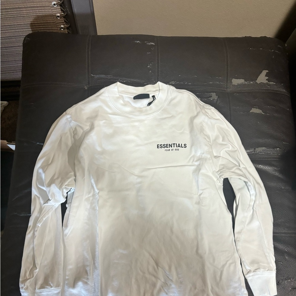 Fear of God Essentials White Long Sleeve Shirt